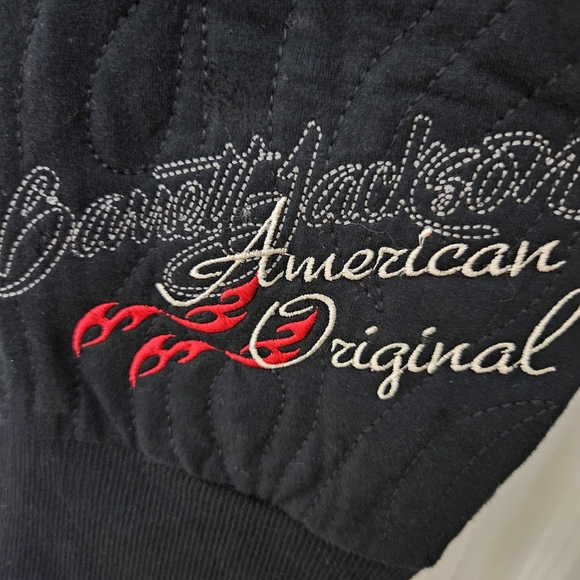 BARRETT JACKSON Black Quilted Full Zip Hoodie Sweatshirt Jacket Womens Small NWT - Picture 2 of 13